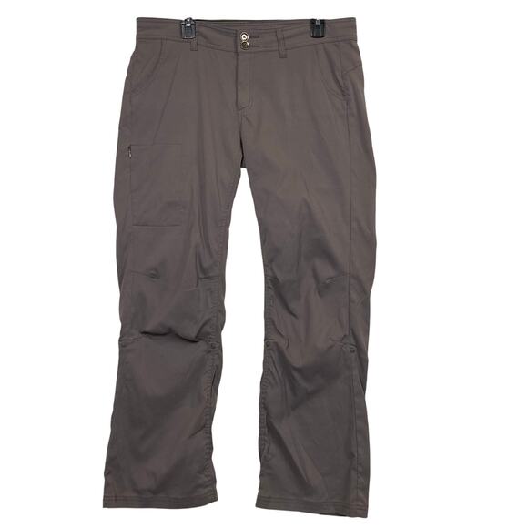 PrAna Halle Pants Roll Up Outdoor Stretch Gray Hiking Drawstring Women's 12 - Picture 1 of 12